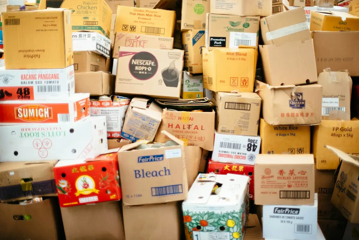 Pile of cardboard delivery boxes
