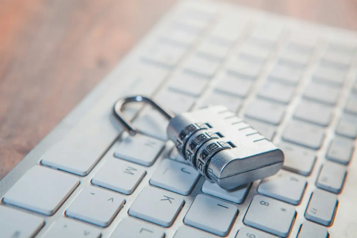 Combination lock on a computer keyboard