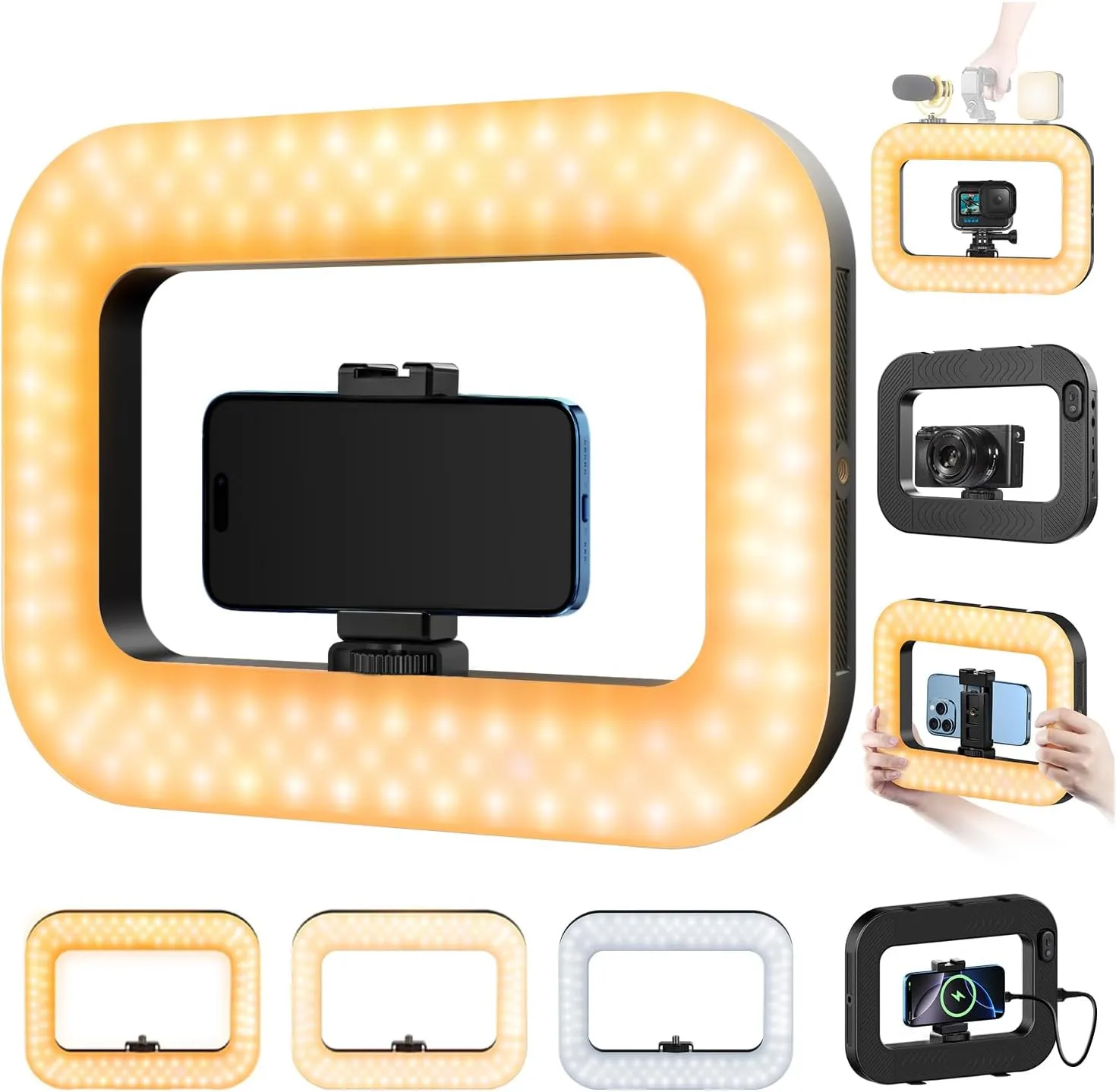 Handheld Phone Stabilizer with 8000mAh Ring Light